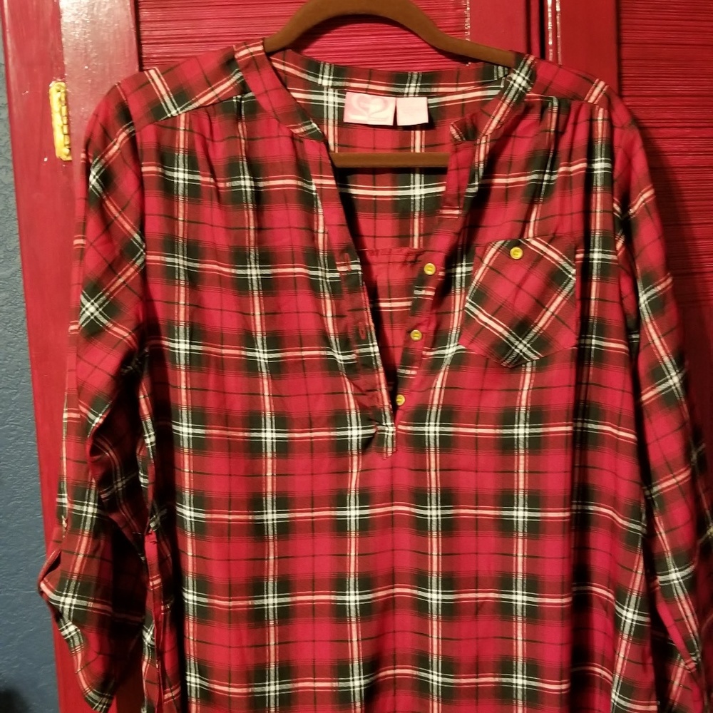 Plaid Maternity Tunic